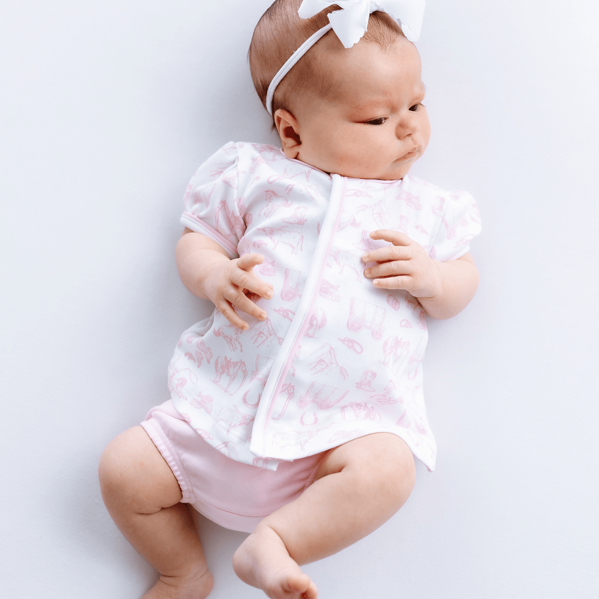 Wild West Toile Ruffle Diaper Cover Set - Pink - Magnolia BabyDiaper Cover