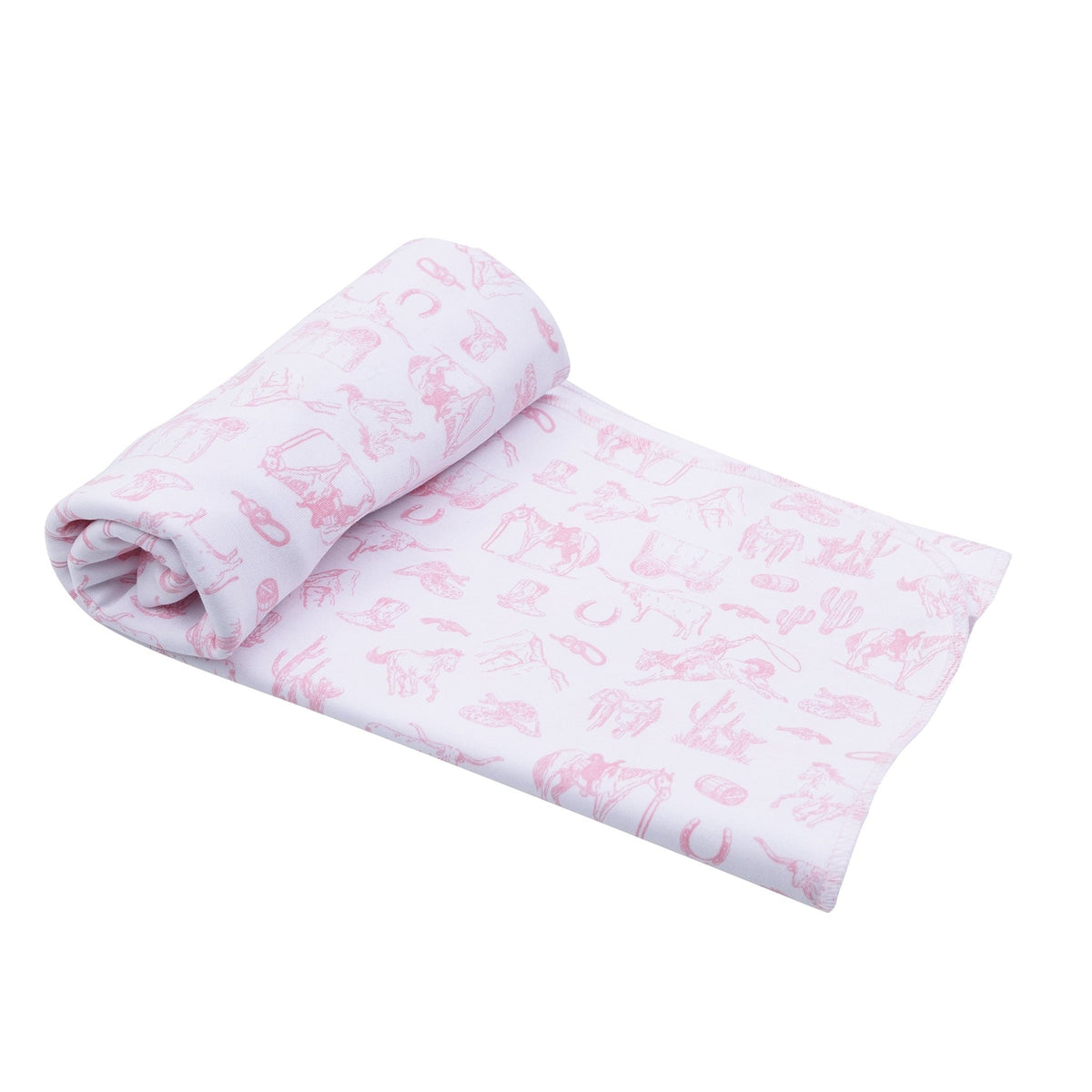 Wild West Toile Swaddle Blanket - Pink - Magnolia BabySwaddle Blanket
