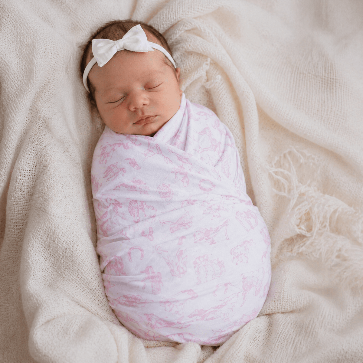 Wild West Toile Swaddle Blanket - Pink - Magnolia BabySwaddle Blanket