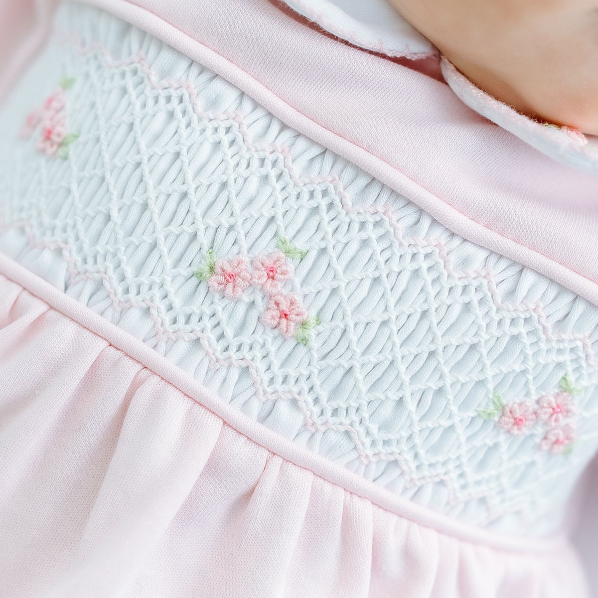 Willow's Classics Smocked Footie - Pink - Magnolia BabyFootie