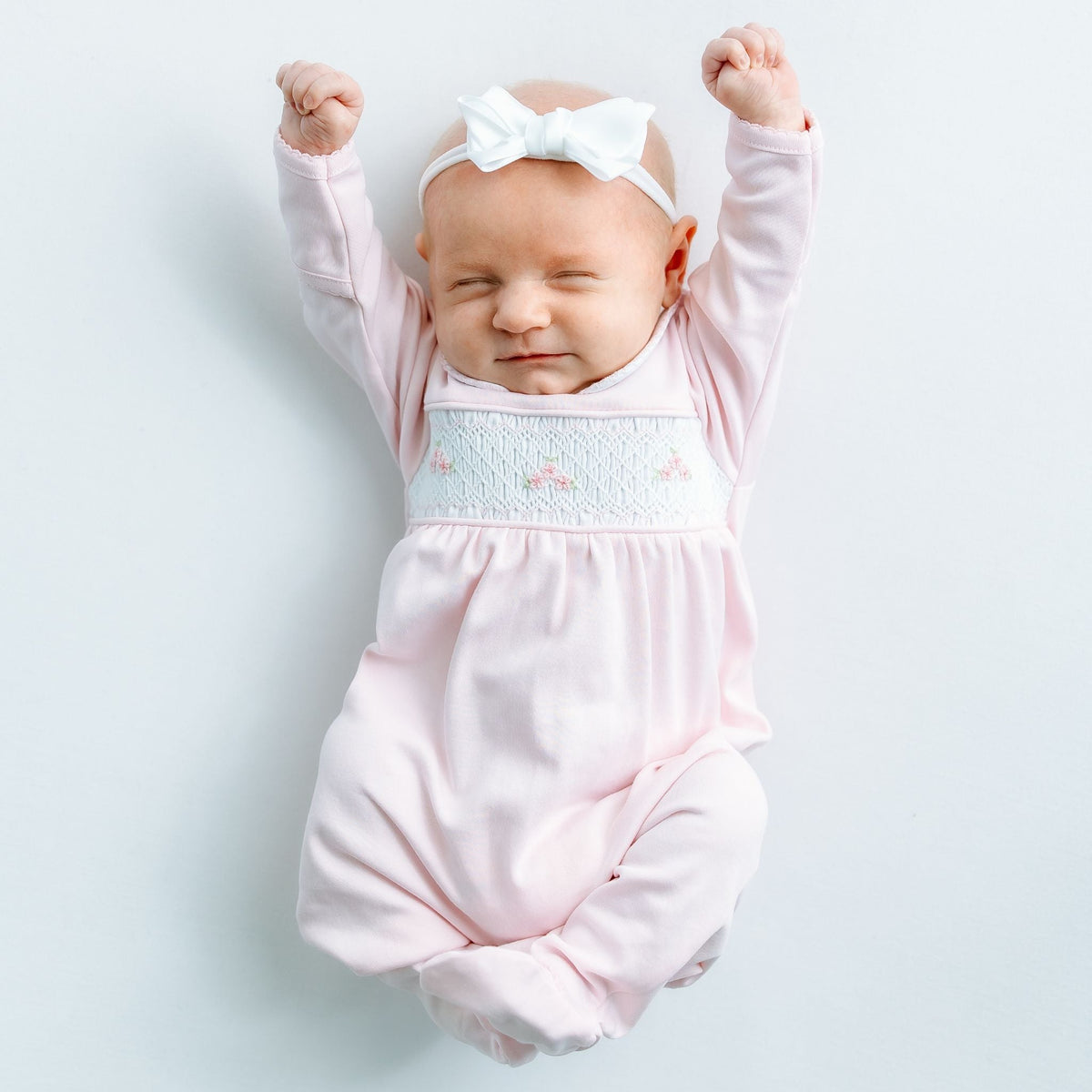 Willow's Classics Smocked Footie - Pink - Magnolia BabyFootie
