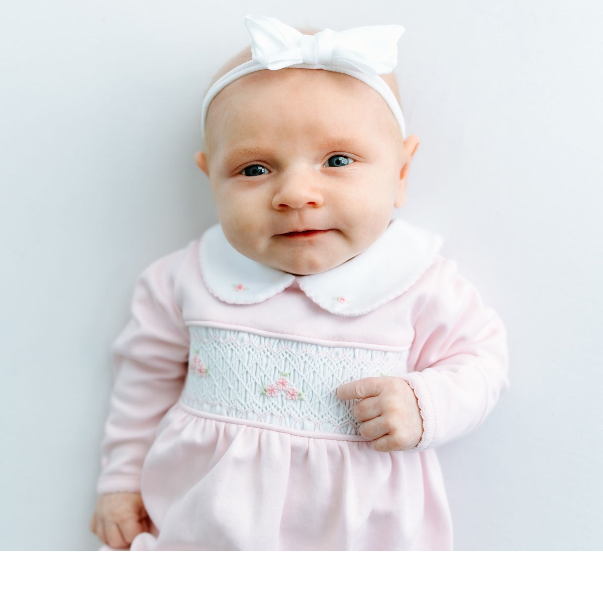 Willow's Classics Smocked Footie - Pink - Magnolia BabyFootie