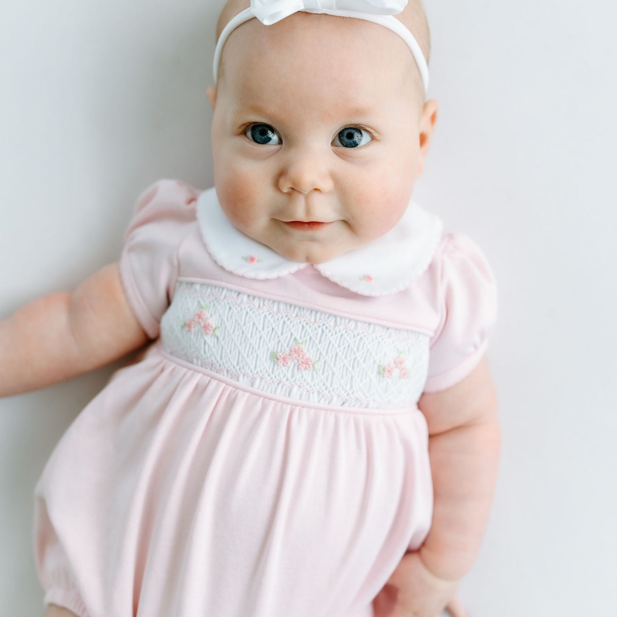 Willow's Classics Smocked Short Sleeve Bubble - Pink - Magnolia BabyBubble
