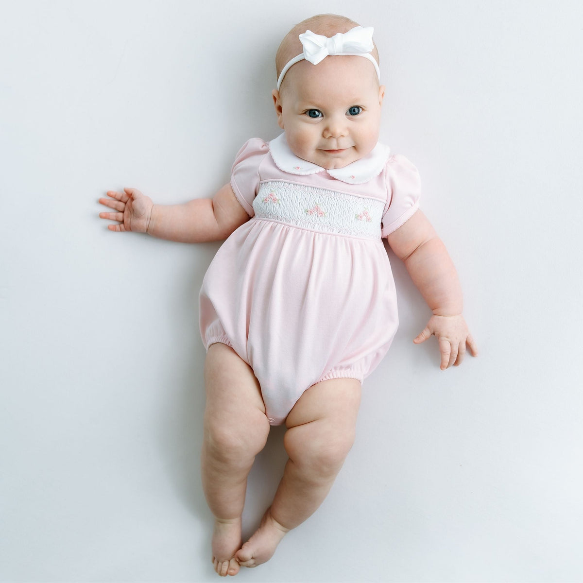 Willow's Classics Smocked Short Sleeve Bubble - Pink - Magnolia BabyBubble