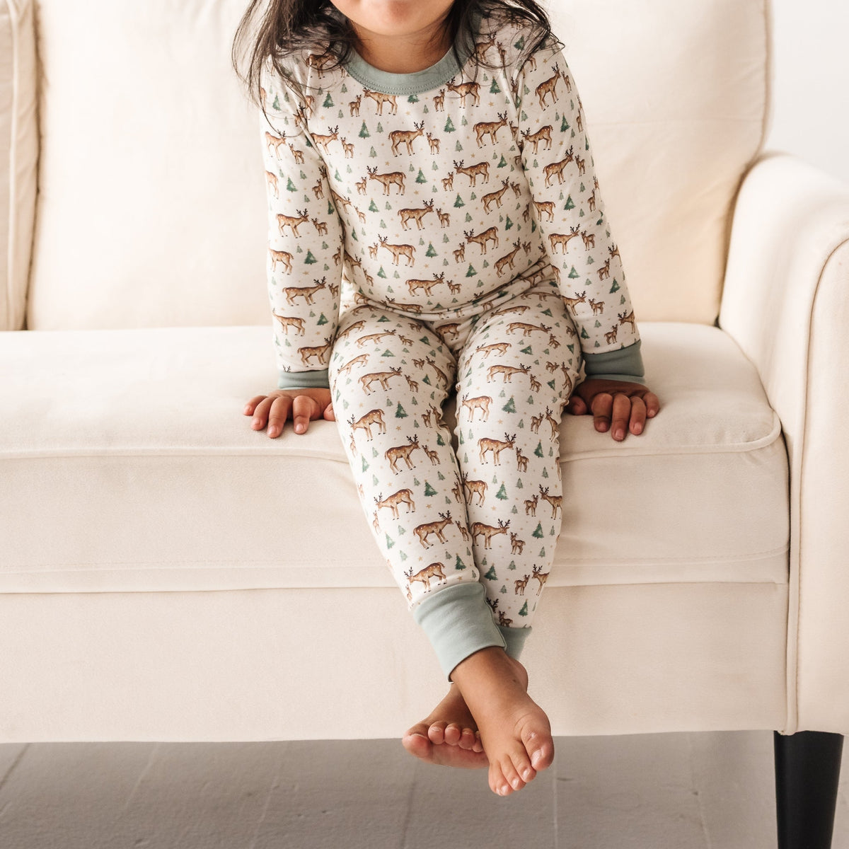 Luna and Arlo_Woodland Buck Long Pajamas_4