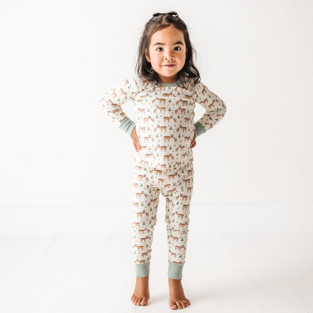 Luna and Arlo_Woodland Buck Long Pajamas_6