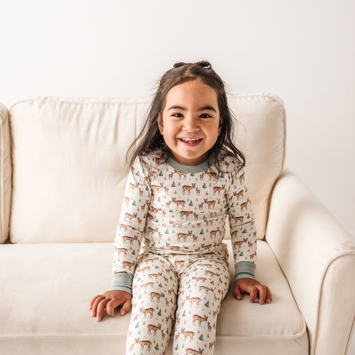 Luna and Arlo_Woodland Buck Long Pajamas_3