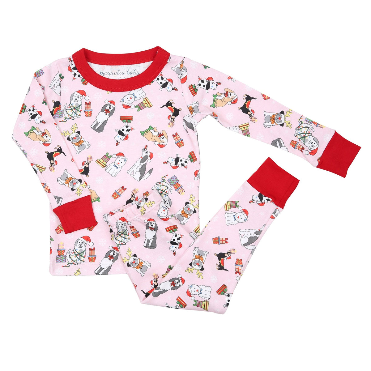 Yappy Christmas Long Pajamas - Pink - Magnolia BabyLong Pajamas